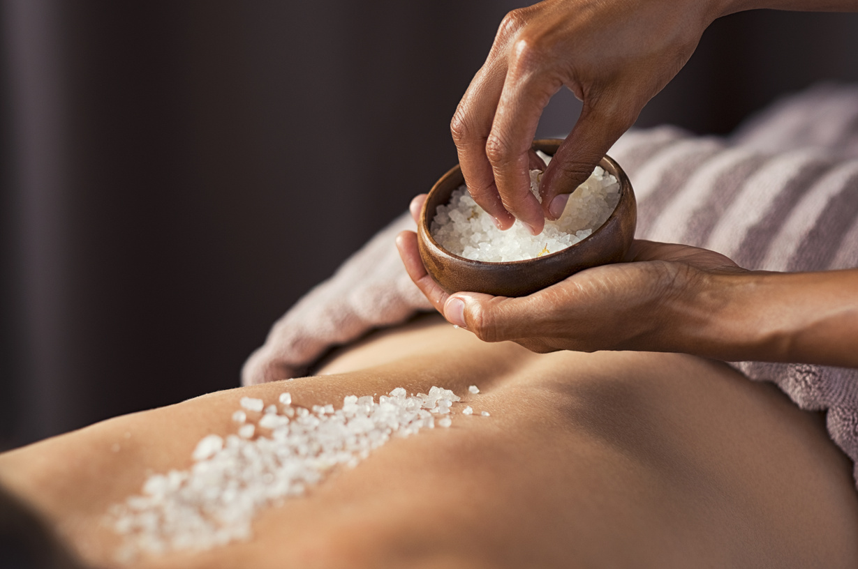 Body Scrub with Salt at Spa